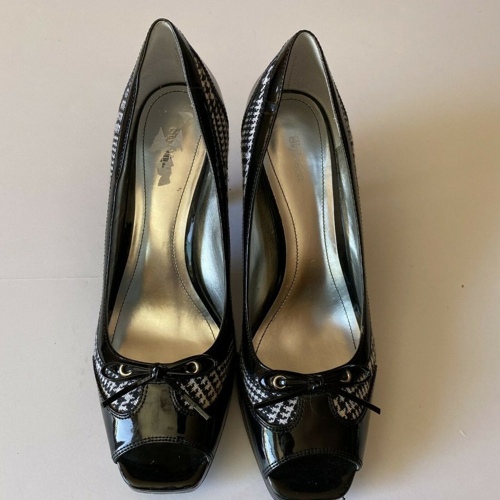 STYLE & CO WOMENS BLACK LEATHER SHOES SIZE 7.5